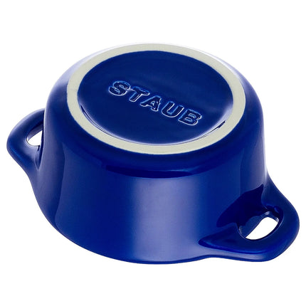 STAUB| Ceramic Mini Cocotte, Round – Dark Blue - Ø 100 mm - Oven-Safe, All Hobs