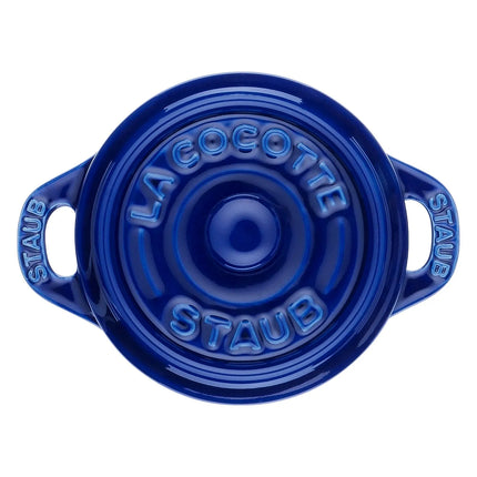 STAUB| Ceramic Mini Cocotte, Round – Dark Blue - Ø 100 mm - Oven-Safe, All Hobs