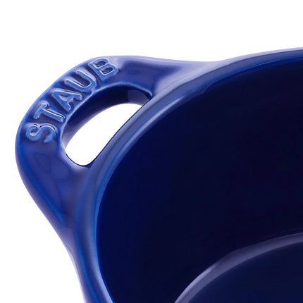 STAUB| Ceramic Mini Cocotte, Round – Dark Blue - Ø 100 mm - Oven-Safe, All Hobs
