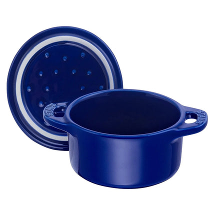 STAUB| Ceramic Mini Cocotte, Round – Dark Blue - Ø 100 mm - Oven-Safe, All Hobs