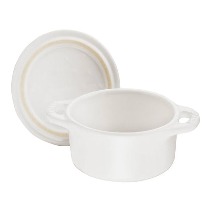 STAUB| Ceramic Mini Cocotte, Round – White - Ø 100 mm - Enamelled - Induction-Compatible