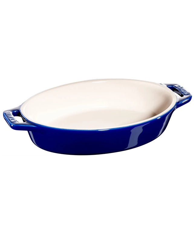 STAUB| Ceramic Oval Baking Dish – Dark Blue - 170 mm - Ergonomic Handles - Stackable