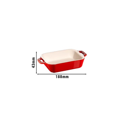 STAUB| Ceramic Rectangular Baking Dish – Cherry Red - 140×110 mm