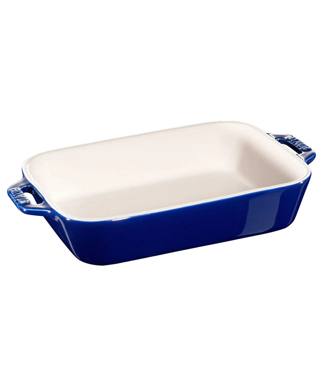 STAUB| Ceramic Rectangular Baking Dish – Dark Blue - 200×160 mm - Ergonomic Handles - Stackable