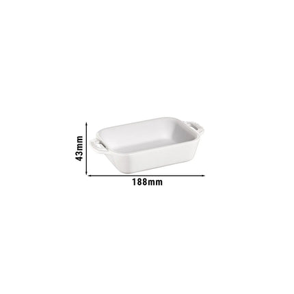 STAUB| Ceramic Rectangular Baking Dish – Pure White - 140×110 mm - Stackable