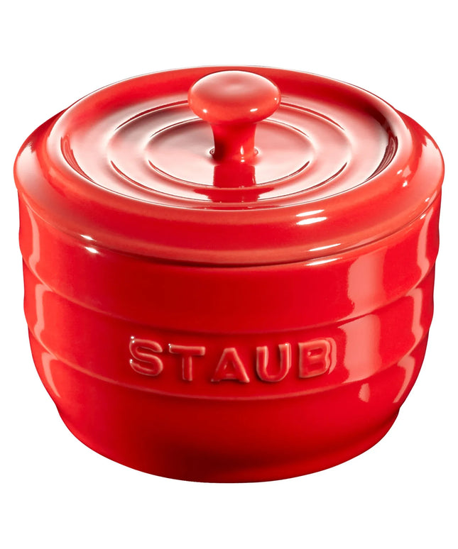 STAUB| Ceramic Salt Cellar – Cherry Red - 0.25 L - Bamboo Spoon Included