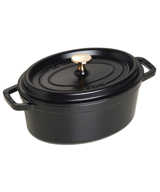 STAUB | Cocotte Oval Enamelled Cast Iron Casserole Dish – 230 mm Oval – Black