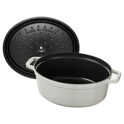 STAUB | Cocotte Oval Enamelled Cast Iron Casserole Dish – 230 mm Oval – White Truffle