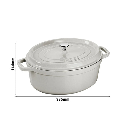 STAUB | Cocotte Oval Enamelled Cast Iron Casserole Dish – 270 mm Oval – White Truffle