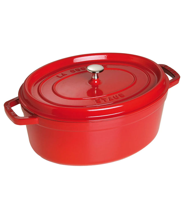 STAUB | Cocotte Oval Enamelled Cast Iron Casserole Dish – 290 mm Oval – Cherry Red