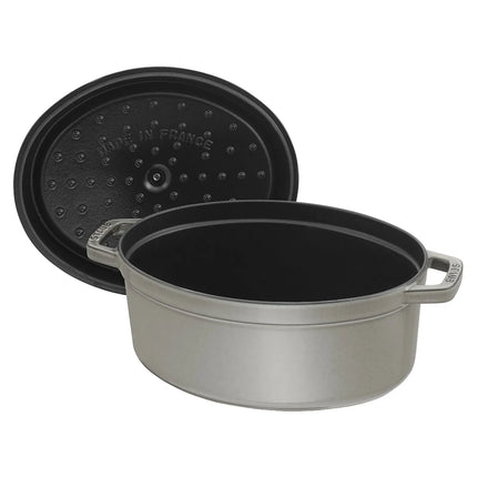STAUB | Cocotte Oval Enamelled Cast Iron Casserole Dish – 290 mm Oval – Graphite Grey