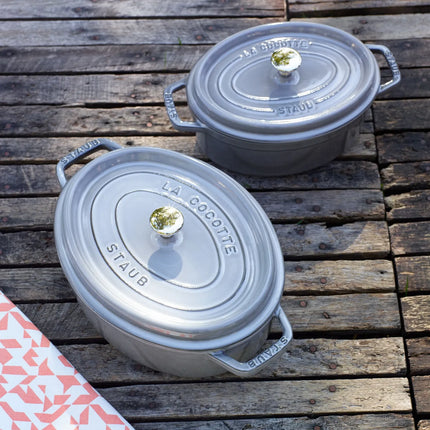STAUB | Cocotte Oval Enamelled Cast Iron Casserole Dish – 290 mm Oval – Graphite Grey