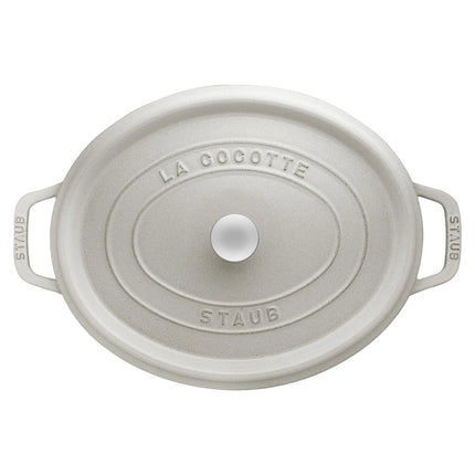 STAUB | Cocotte Oval Enamelled Cast Iron Casserole Dish – 290 mm Oval – White Truffle