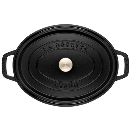 STAUB | Cocotte Oval Enamelled Cast Iron Casserole Dish – 310 mm Oval – Black