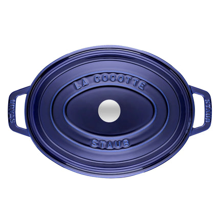 STAUB | Cocotte Oval Enamelled Cast Iron Casserole Dish – 310 mm Oval – Dark Blue