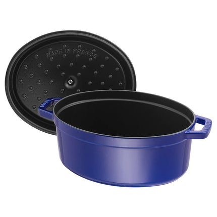 STAUB | Cocotte Oval Enamelled Cast Iron Casserole Dish – 310 mm Oval – Dark Blue