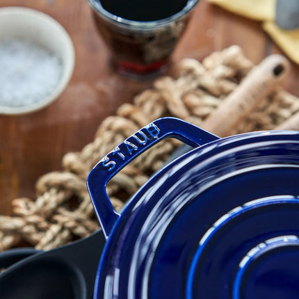 STAUB | Cocotte Oval Enamelled Cast Iron Casserole Dish – 310 mm Oval – Dark Blue