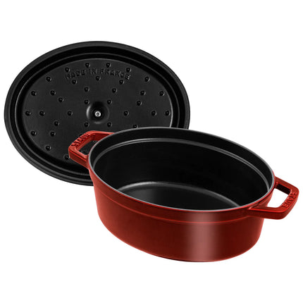 STAUB | Cocotte Oval Enamelled Cast Iron Casserole Dish – 310 mm Oval – Grenadine Red