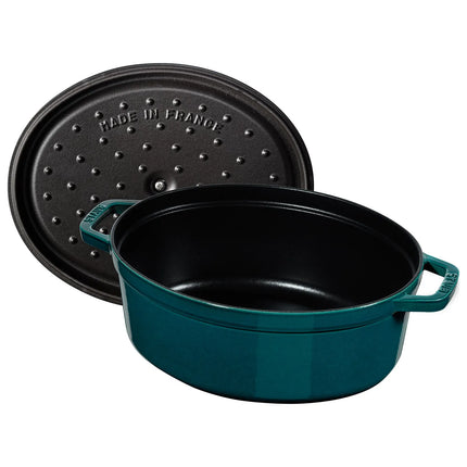 STAUB | Cocotte Oval Enamelled Cast Iron Casserole Dish – 310 mm Oval – La Mer Blue