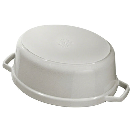 STAUB | Cocotte Oval Enamelled Cast Iron Casserole Dish – 310 mm Oval – White Truffle