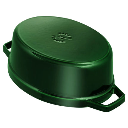 STAUB | Cocotte Oval Enamelled Cast Iron Casserole Dish – 330 mm Oval – Basil Green