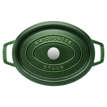 STAUB | Cocotte Oval Enamelled Cast Iron Casserole Dish – 330 mm Oval – Basil Green