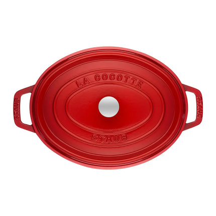 STAUB | Cocotte Oval Enamelled Cast Iron Casserole Dish – 330 mm Oval – Cherry Red
