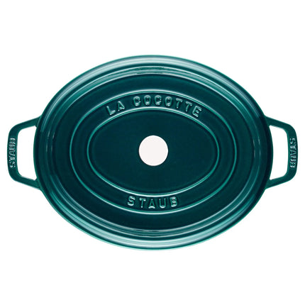 STAUB | Cocotte Oval Enamelled Cast Iron Casserole Dish – 330 mm Oval – La Mer Blue
