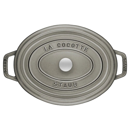 STAUB | Cocotte Oval Enamelled Cast Iron Casserole Dish – 370 mm Oval – Graphite Grey