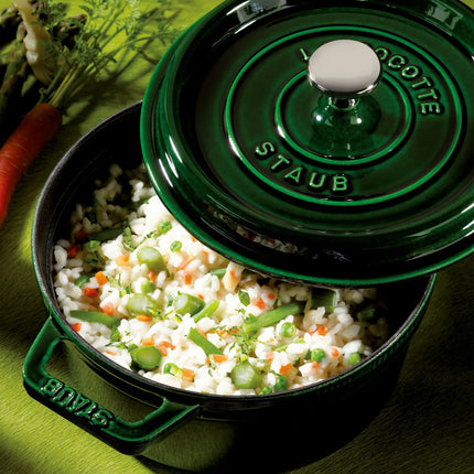 STAUB | Cocotte Round Enamelled Cast Iron Casserole Dish – Ø 180 mm – Basil Green