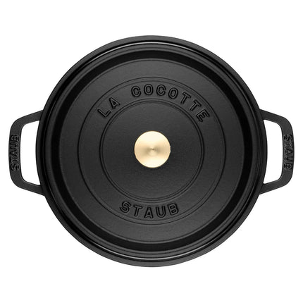 STAUB | Cocotte Round Enamelled Cast Iron Casserole Dish – Ø 180 mm – Black