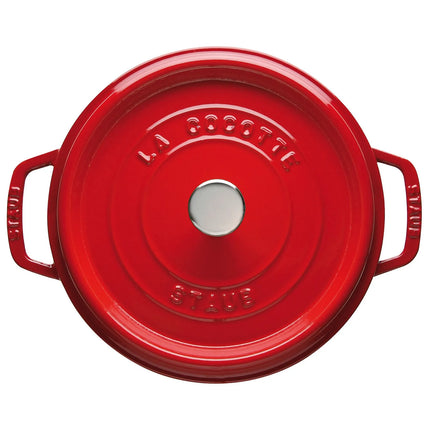 STAUB | Cocotte Round Enamelled Cast Iron Casserole Dish – Ø 180 mm – Cherry Red