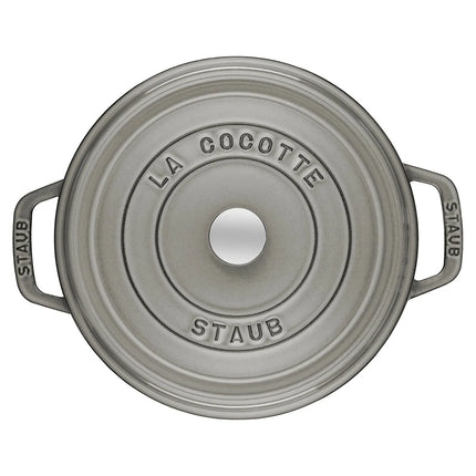 STAUB | Cocotte Round Enamelled Cast Iron Casserole Dish – Ø 180 mm – Graphite Grey