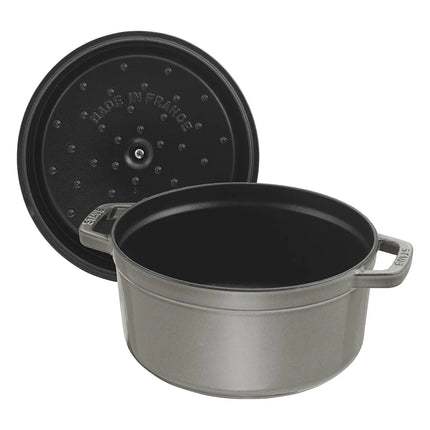 STAUB | Cocotte Round Enamelled Cast Iron Casserole Dish – Ø 180 mm – Graphite Grey