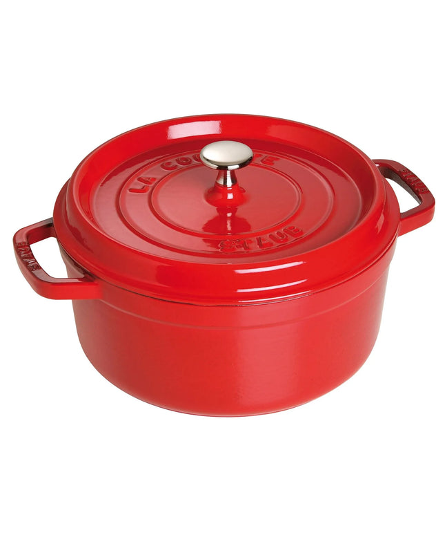STAUB | Cocotte Round Enamelled Cast Iron Casserole Dish – Ø 200 mm – Cherry Red