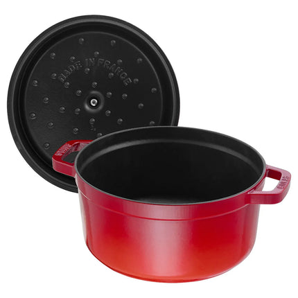 STAUB | Cocotte Round Enamelled Cast Iron Casserole Dish – Ø 200 mm – Cherry Red