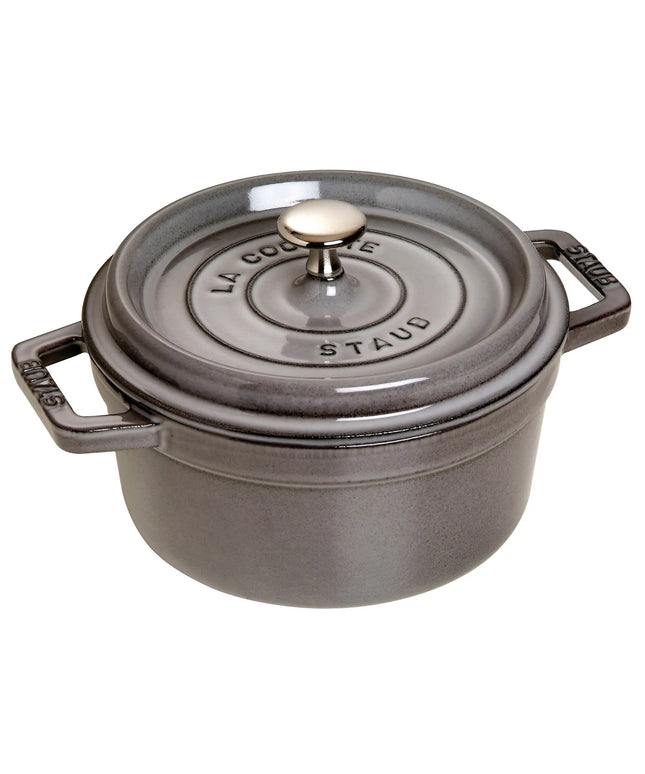 STAUB | Cocotte Round Enamelled Cast Iron Casserole Dish – Ø 200 mm – Graphite Grey
