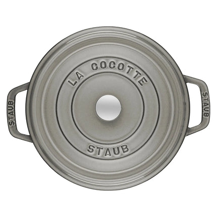 STAUB | Cocotte Round Enamelled Cast Iron Casserole Dish – Ø 200 mm – Graphite Grey