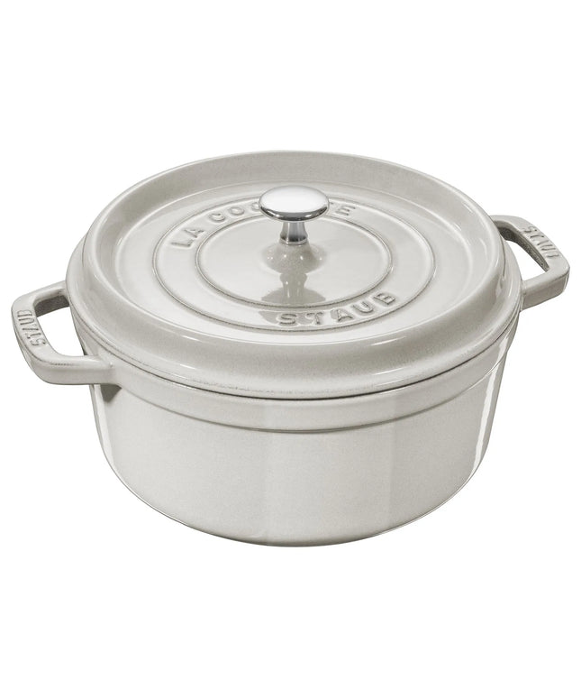 STAUB | Cocotte Round Enamelled Cast Iron Casserole Dish – Ø 200 mm – White Truffle