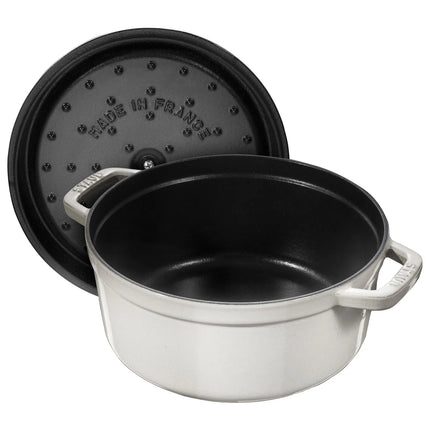 STAUB | Cocotte Round Enamelled Cast Iron Casserole Dish – Ø 200 mm – White Truffle