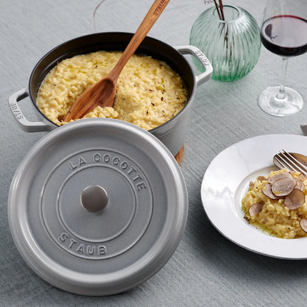 STAUB | Cocotte Round Enamelled Cast Iron Casserole Dish – Ø 200 mm – White Truffle