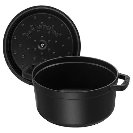 STAUB | Cocotte Round Enamelled Cast Iron Casserole Dish – Ø 220 mm – Black