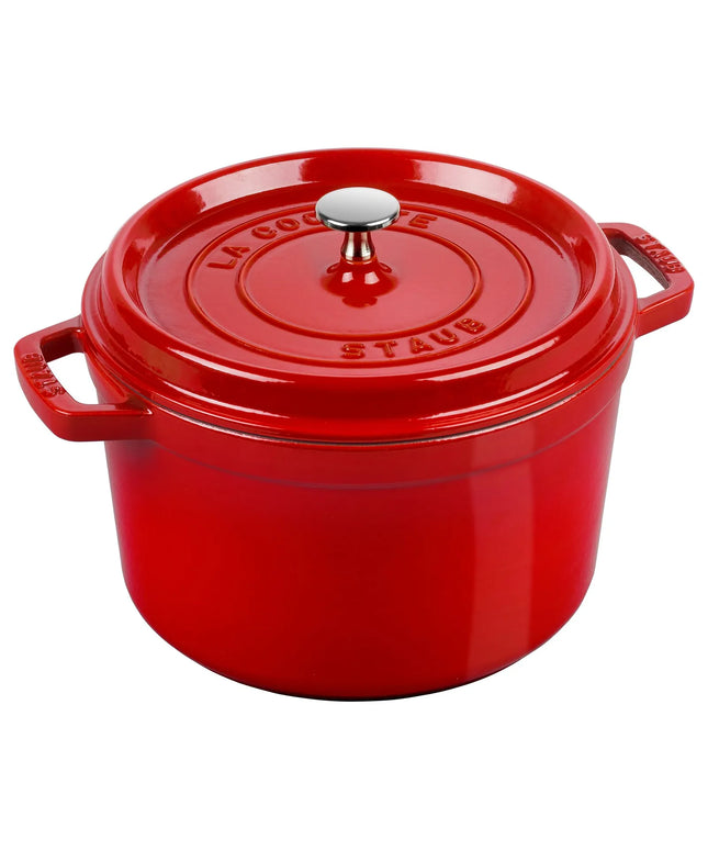 STAUB | Cocotte Round Enamelled Cast Iron Casserole Dish – Ø 240 mm – Cherry Red