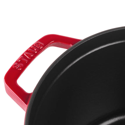 STAUB | Cocotte Round Enamelled Cast Iron Casserole Dish – Ø 240 mm – Cherry Red