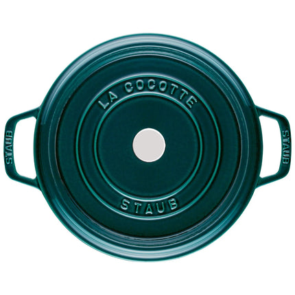 STAUB | Cocotte Round Enamelled Cast Iron Casserole Dish – Ø 240 mm – La Mer Blue