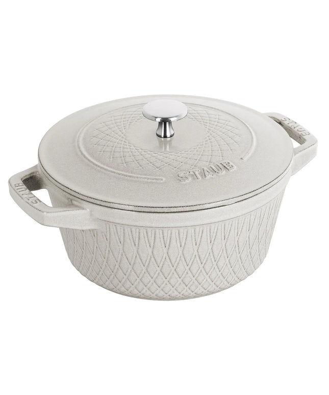 STAUB | Cocotte Round Enamelled Cast Iron Casserole Dish – Ø 240 mm – White Truffle