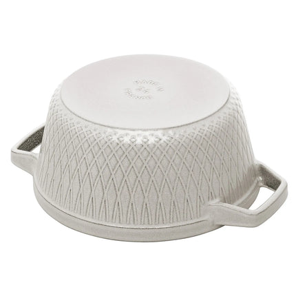 STAUB | Cocotte Round Enamelled Cast Iron Casserole Dish – Ø 240 mm – White Truffle