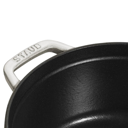 STAUB | Cocotte Round Enamelled Cast Iron Casserole Dish – Ø 240 mm – White Truffle