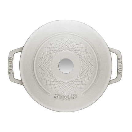 STAUB | Cocotte Round Enamelled Cast Iron Casserole Dish – Ø 240 mm – White Truffle