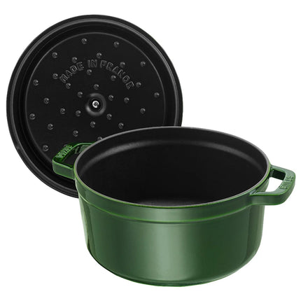 STAUB | Cocotte Round Enamelled Cast Iron Casserole Dish – Ø 260 mm – Basil Green